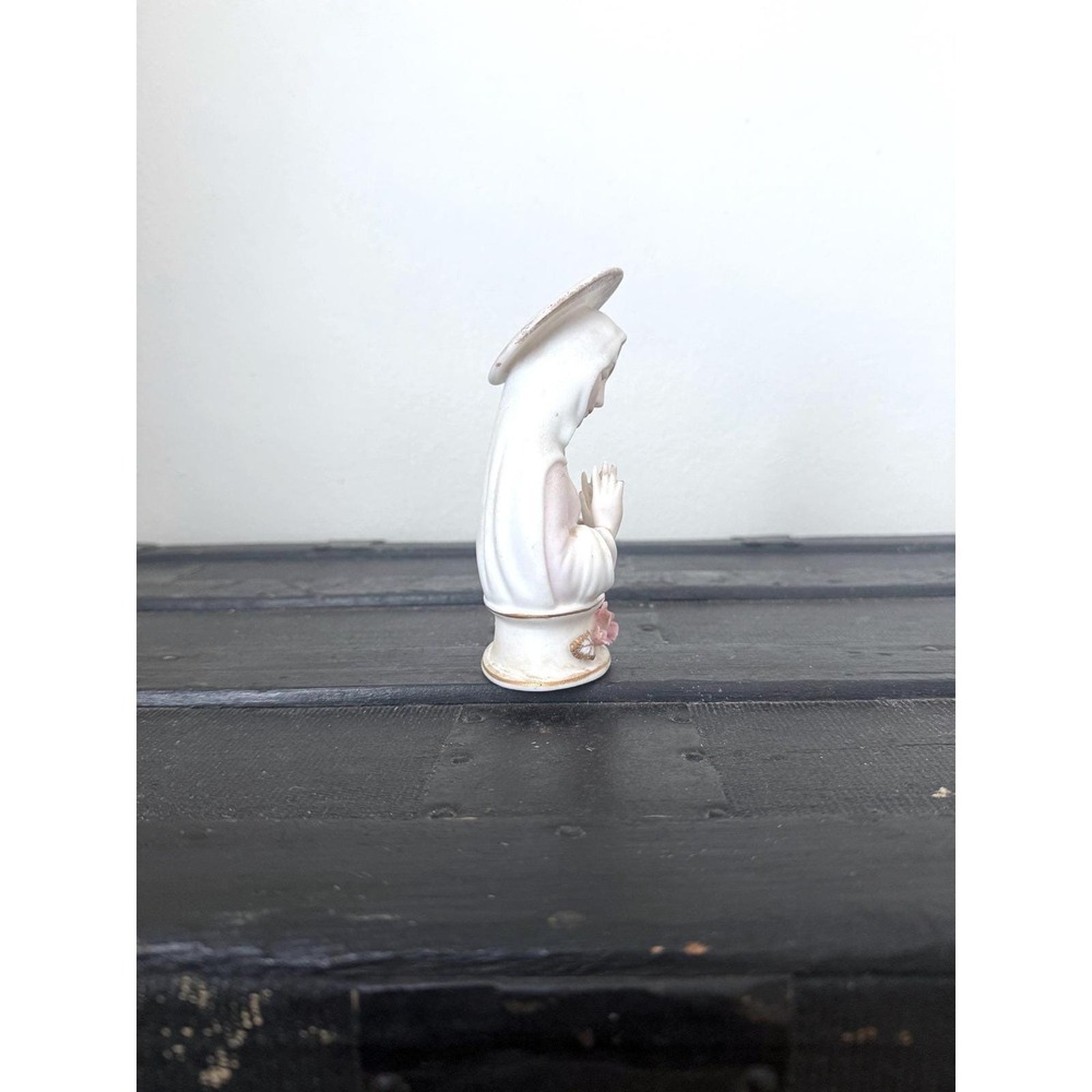 Vintage Lefton Porcelain Madonna Statue, Hand Painted Praying Mother Mary‎ 1950s - Picture 6 of 9